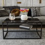 Hanah Home Mesa de Café Industrial Negra